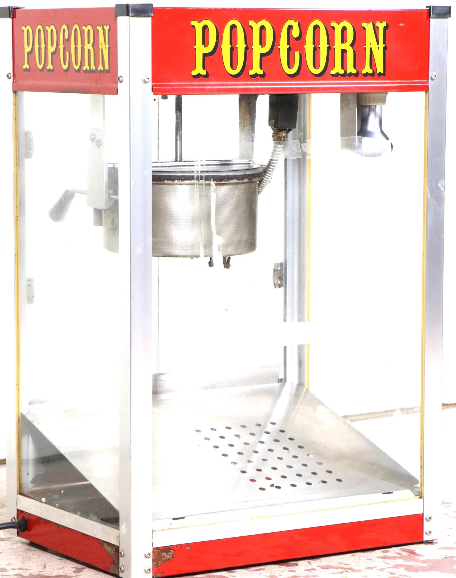NEW POPCORN MACHINE: NEW POPCORN MACHINE. Height: 29 in. by Width: 20 in. by Depth: 14.5 in.