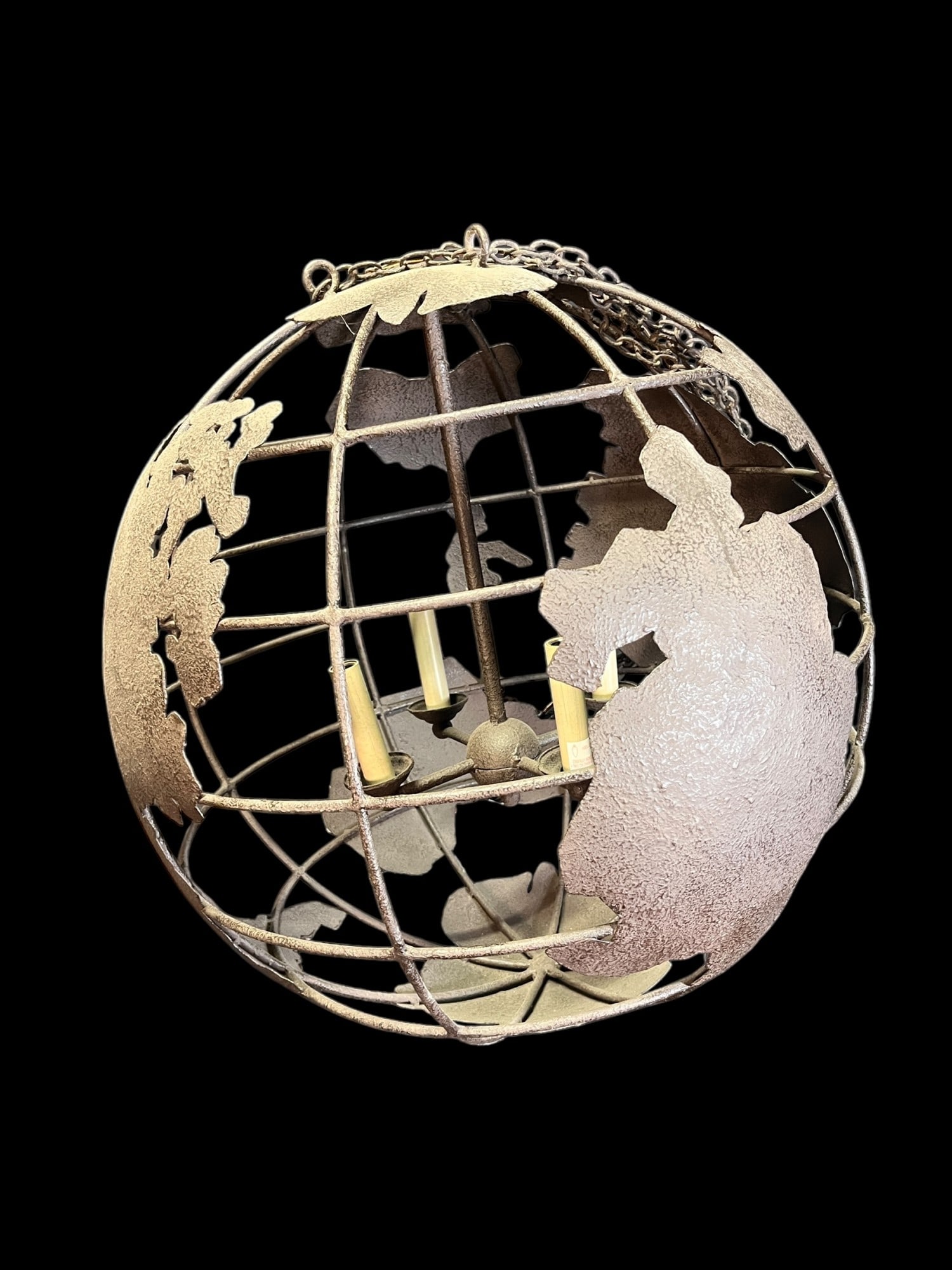 VINTAGE world globe light FIXTURE: VINTAGE ATAS FIXTURE Height: 28 in. by Width: 28 in. by Depth: 28 in.