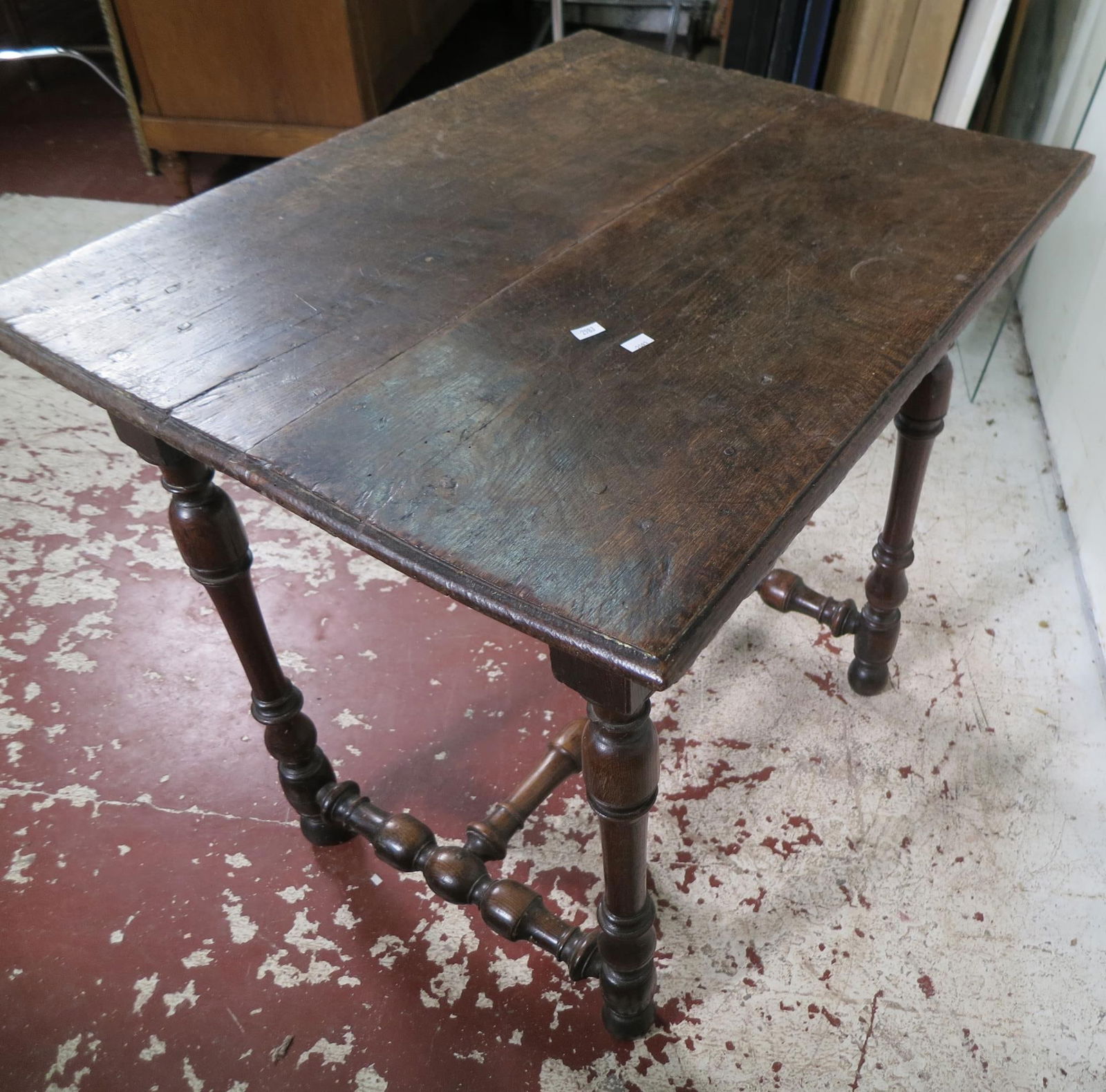 17TH C. JACOBEAN OAK WORK TABLE - 5