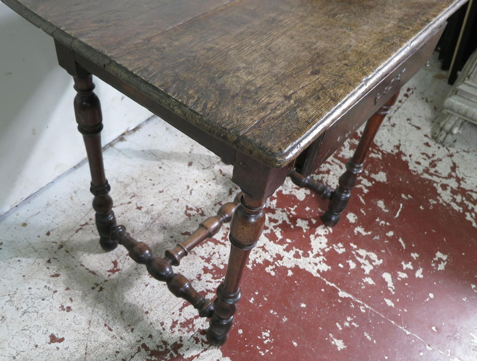 17TH C. JACOBEAN OAK WORK TABLE - 6