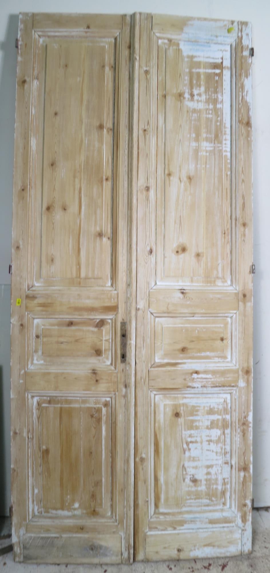 PAIR OF ANTIQUE DOORS: PAIR OF ANTIQUE DOORS. Height: 98 in. by Width: 43 in. by Depth: 2 in.