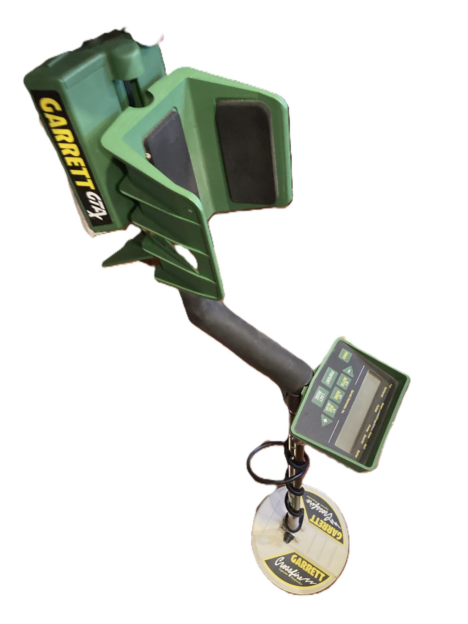 GARRET GTAX500 DISCRIMINATING METAL DETECTOR: GARRET GTAX500 DISCRIMINATING METAL DETECTOR WITH CROSSFIRE COIL AND HEADPHONES EXCELLENT COND. WITH MANUAL