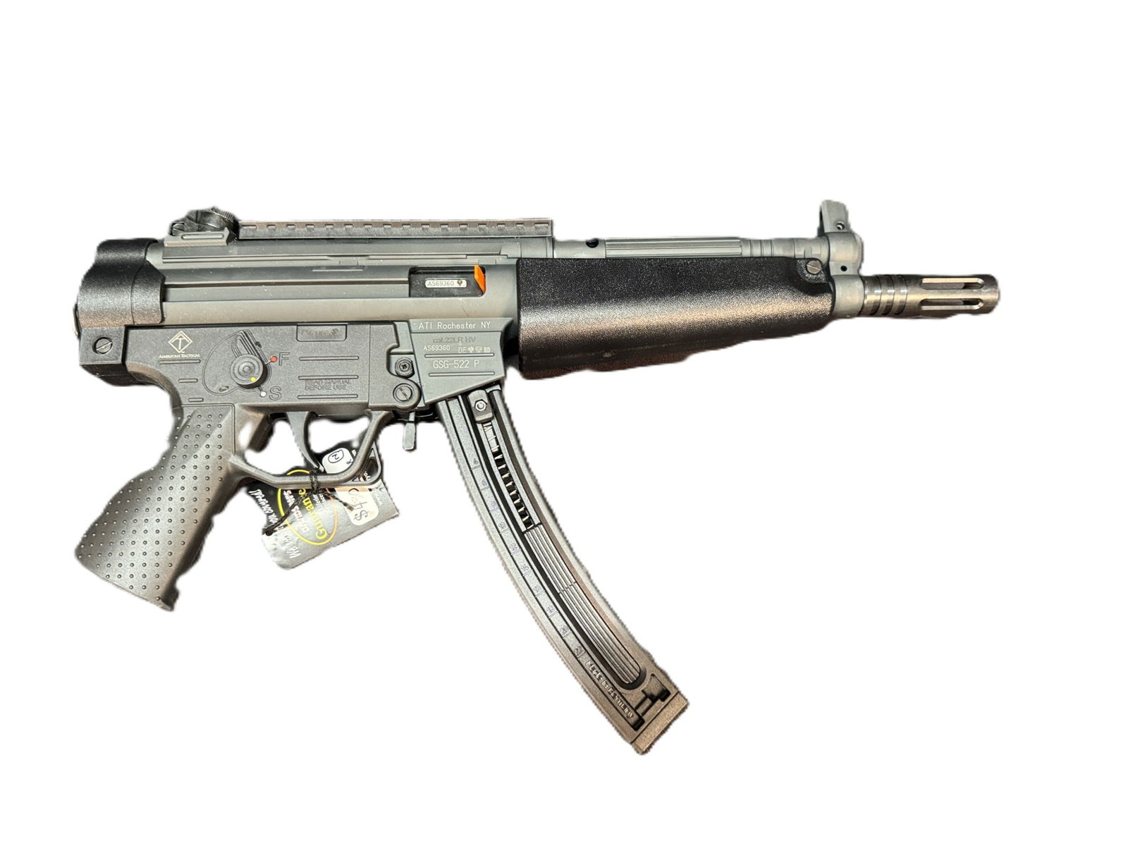 AMERICAN TACTCAL IMPORTS GSG 522 PB10 PISTOL: AMERICAN TACTCAL IMPORTS GSG 522 PB10 PISTOL 22L NEW IN BOX SERIAL NUMVER: A569360 (1) (L601)