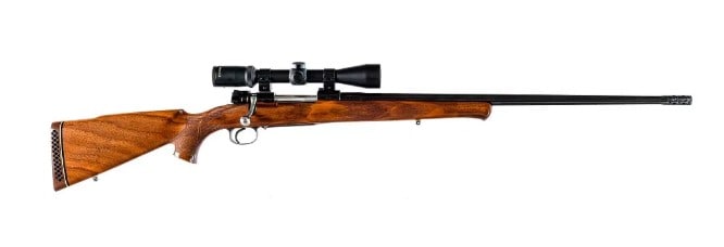 Custom FN Mauser .308 Norma Mag Bolt Action Rifle: Custom FN Mauser .308 Norma Mag Bolt Action Rifle FN Mauser chambered in .308 Norma Magnum with a internal magazine and a 26" barrel including the muzzle break. This rifle was rechambered from 