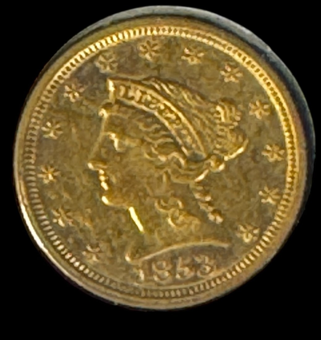 1853 2 1/2 LIBERTY GOLD COIN (1 of 2)