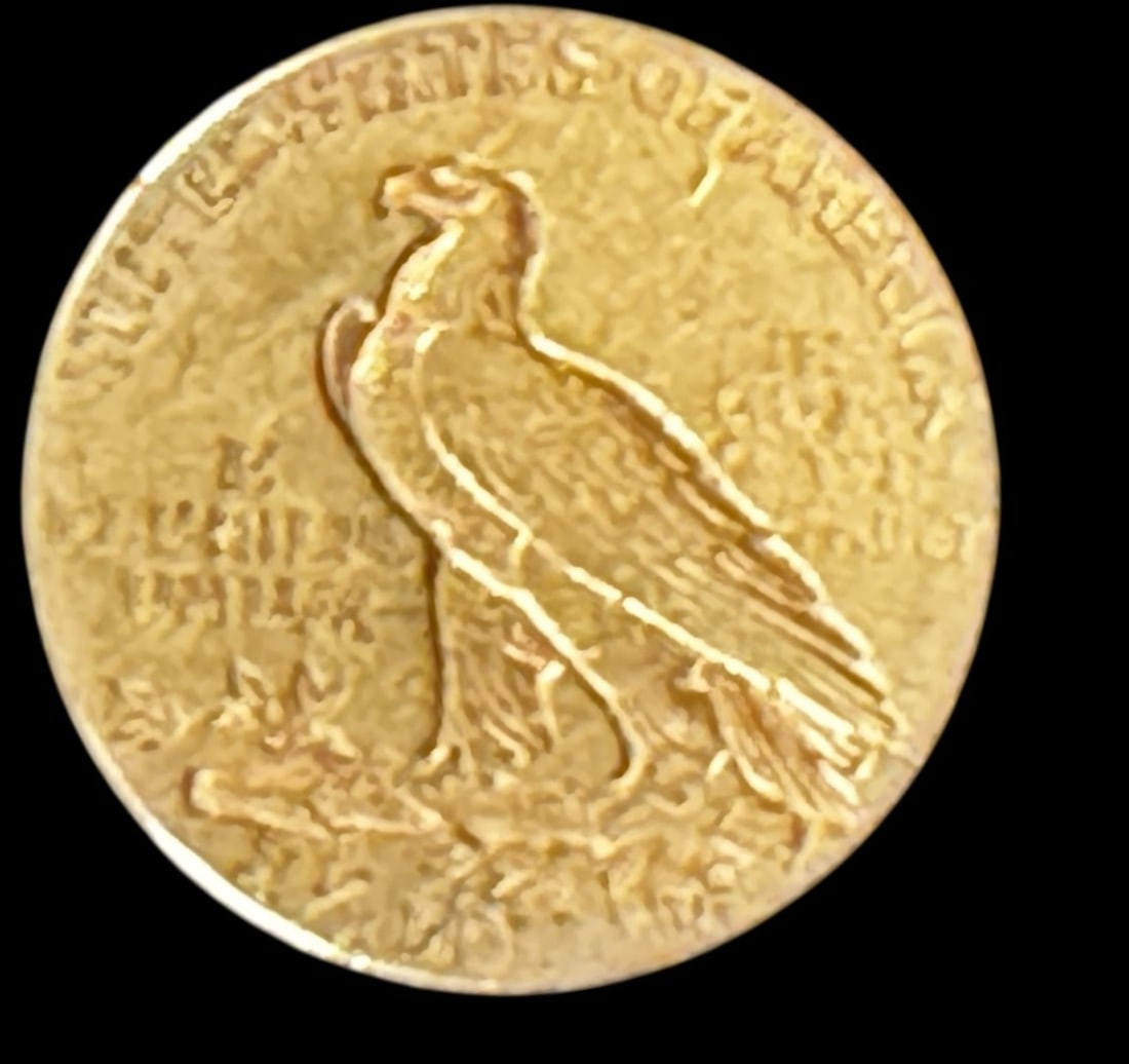1912 2 1/2 DOLLAR INDIAN HEAD GOLD COIN: 1912 2 1/2 DOLLAR INDIAN HEAD GOLD COIN
