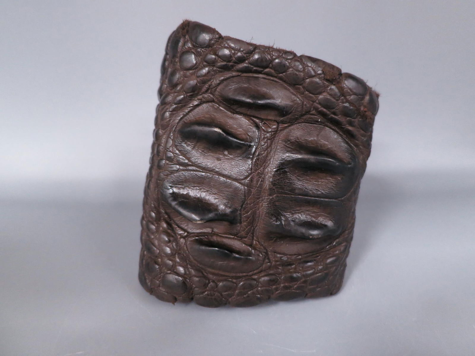 AUSTRAILIAN CROCODILE BRACELET: AUSTRAILIAN CROCODILE BRACELET. Height: 3.25 in. by Width: 8.5 in. by Depth: .5 in.