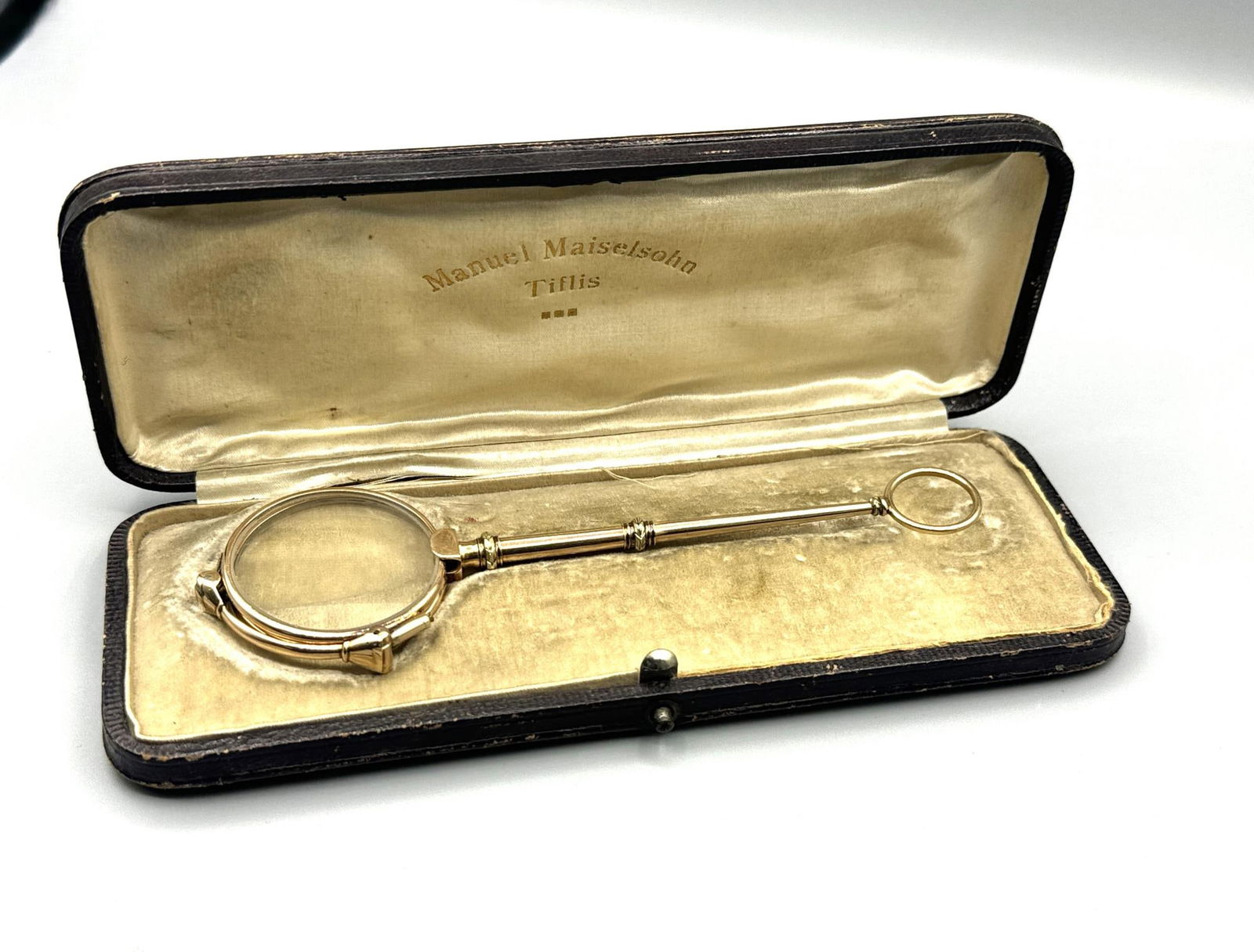 14KT GOLD FABERGE LORGNETTEIN ORIGINAL CASE (1 of 2)