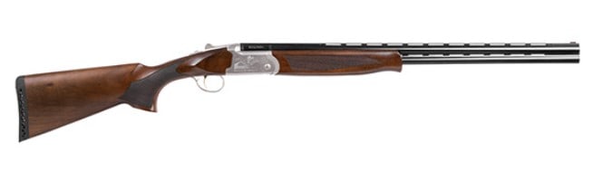 EUROPEAN AMERICAN ARMORY 28 SHOT GUN OVER UNDER: EUROPEAN AMERICAN ARMORY 28 SHOT GUN OVER UNDER. STOCK CHECKERD WALNUT. WEIGHS 6.35 POUNDS. ALUMINUM WITH PHEASANT ENGRAVING. NEW IN BOX. SERIAL #BALK001893 (L897)