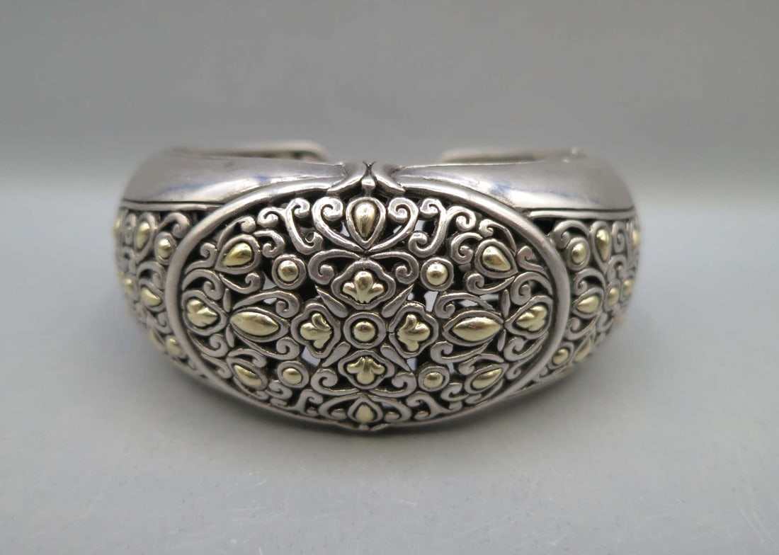 RETICULATED SILVER CUFF BRACELET (1 of 4)