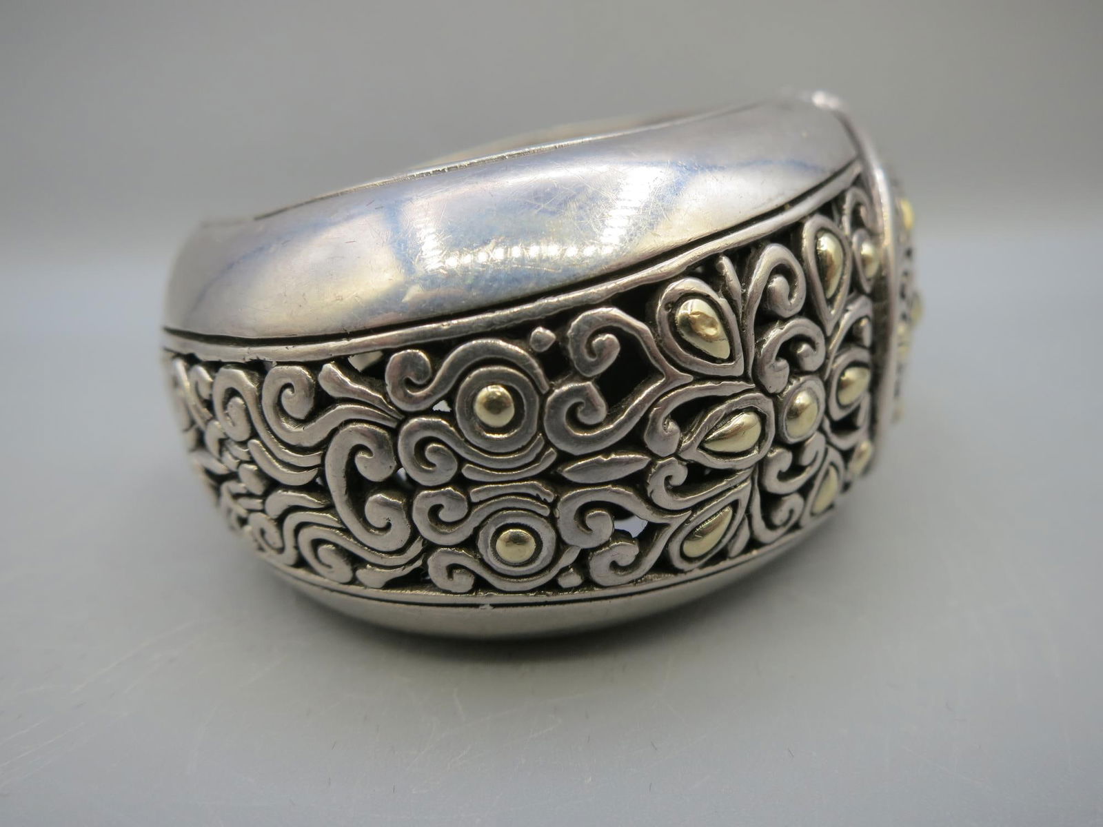 RETICULATED SILVER CUFF BRACELET - 3