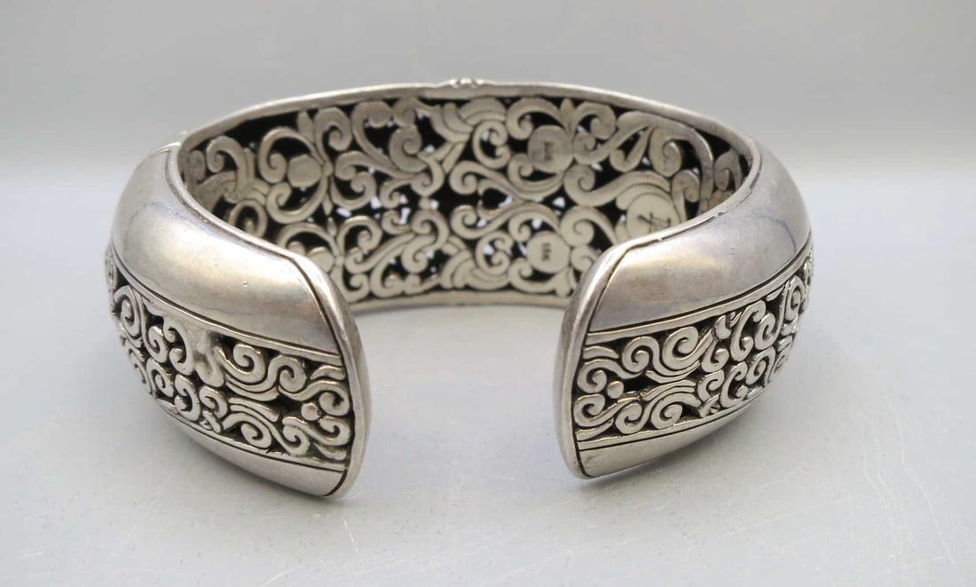 RETICULATED SILVER CUFF BRACELET - 4