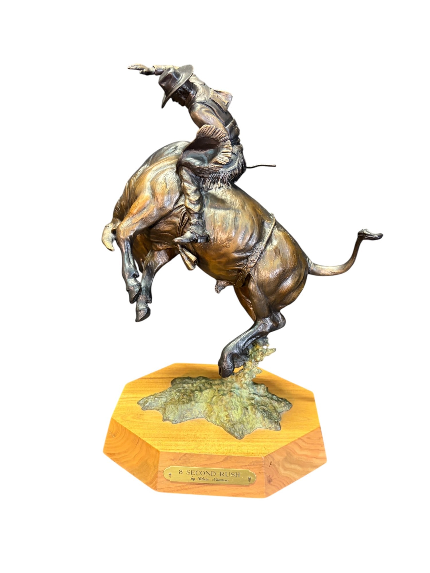 "8 SECOND RUSH" BRONZE SCULPTURE BY CHRIS NAVARRO (1 of 9)