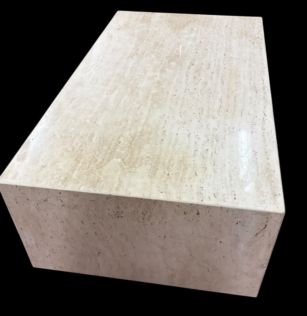 TRAVERTINE RECTANGULAR COFFEE TABLE - 3