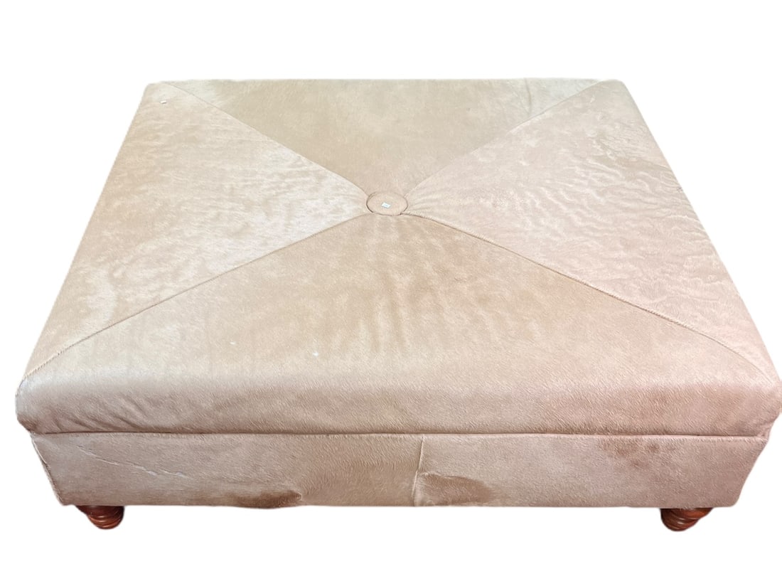 PONY HIDE OTTOMAN: PONY HIDE OTTOMAN Height: 18 in. by Width: 48 in. by Depth: 42 in.