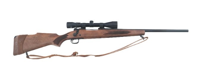 WINCHESTER MODEL 670A .30-06 CALIBER RIFLE: Winchester Model 670a .30-06 caliber bolt action rifle. Blued finish. Leather sling. Checkered wood stock with removable rubber recoil pad. Tasco 3-9x40 scope with duplex reticle. Caliber / Gauge 30-0