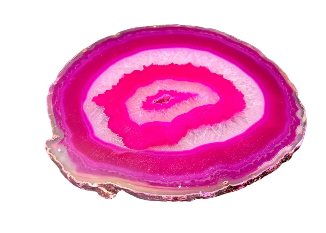 THREE PINK GEODE COASTERS - 2