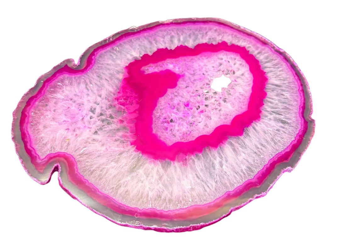 THREE PINK GEODE COASTERS - 3