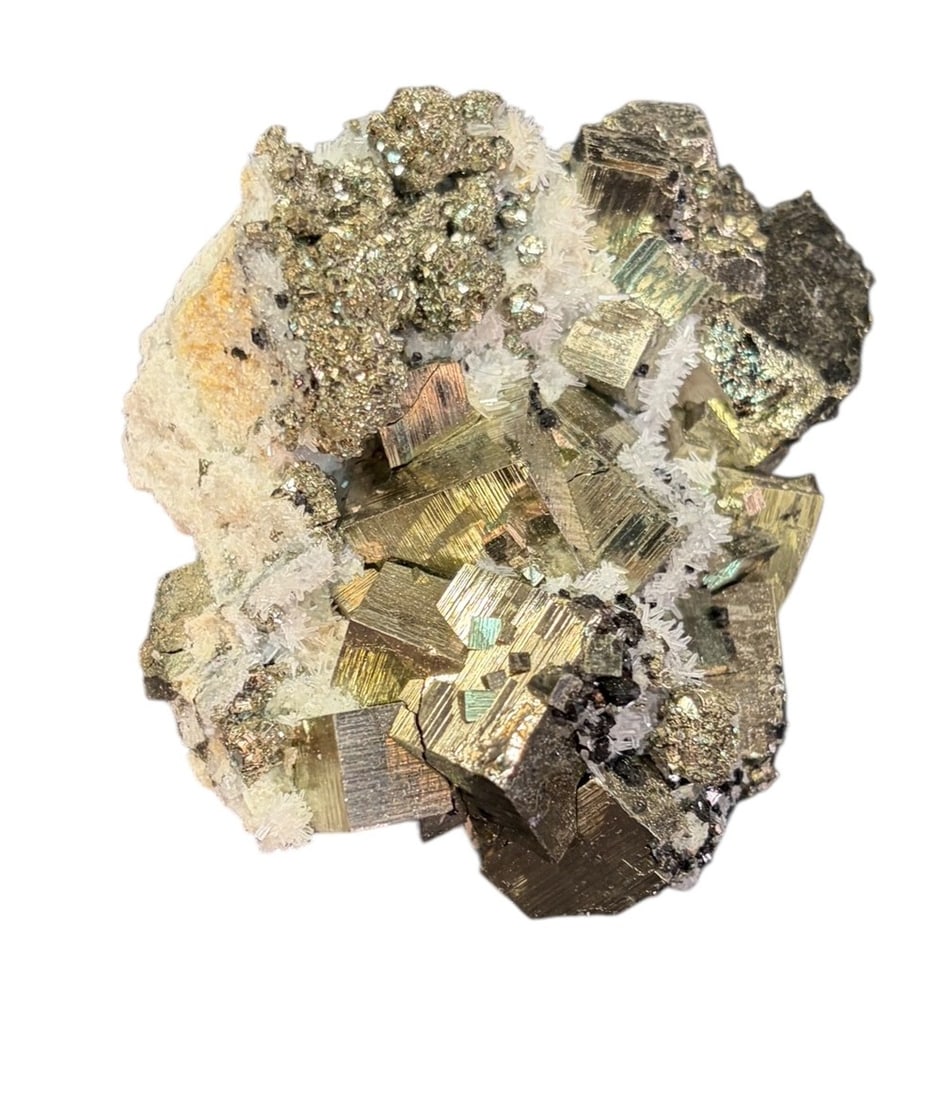 LARGE SQUARE PYRITE WITH QUARTZ - 2