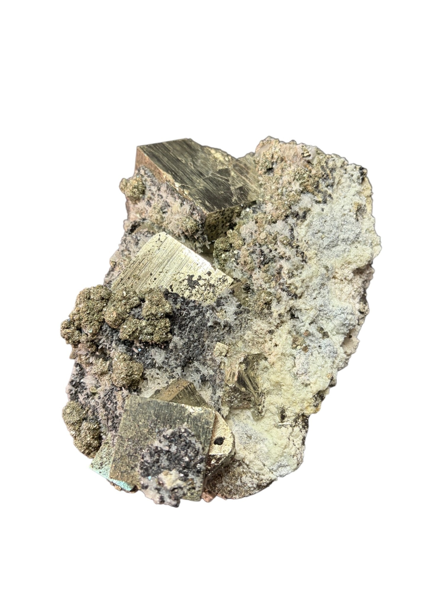 LARGE SQUARE PYRITE WITH QUARTZ - 2