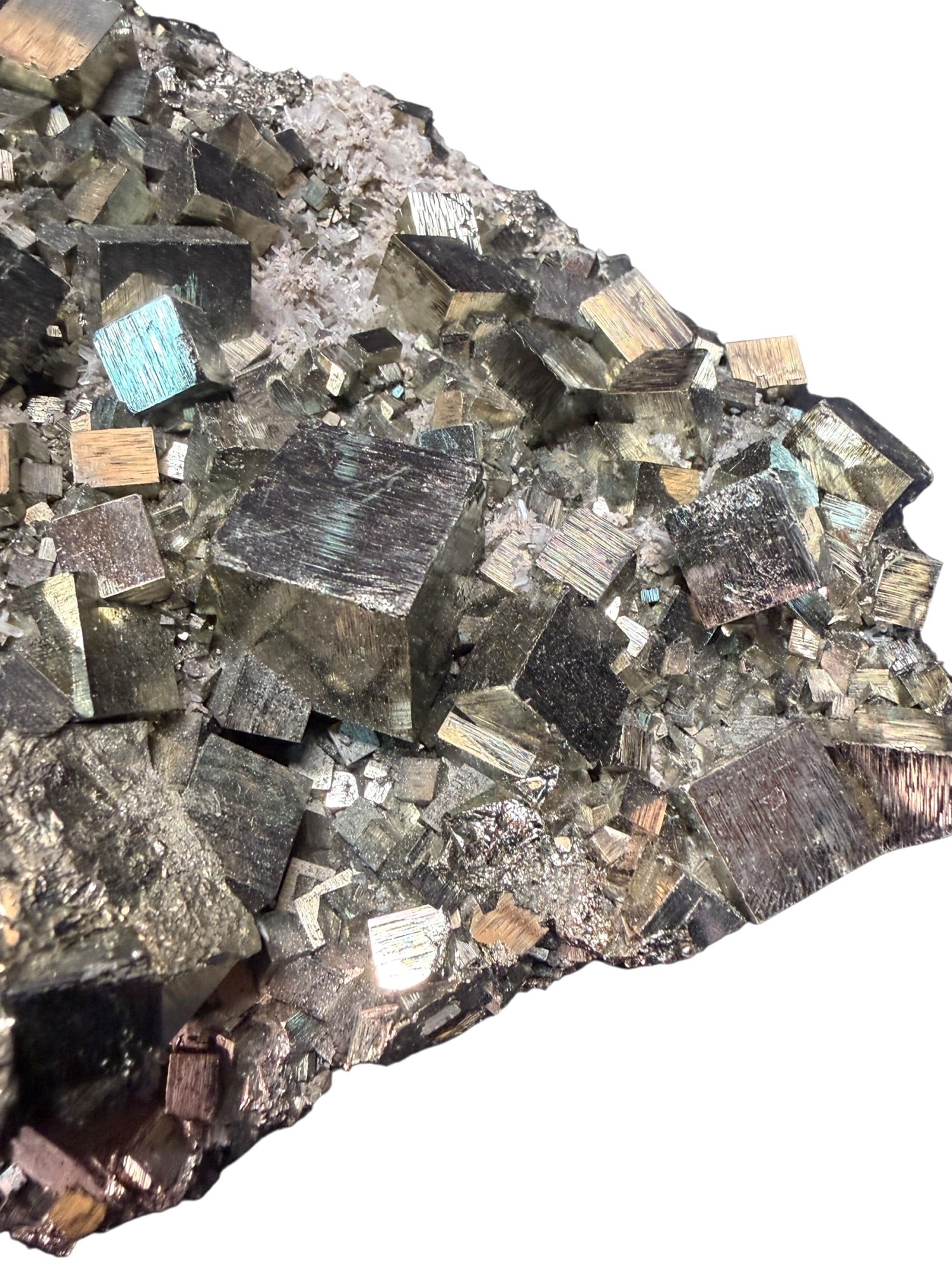 LARGE SQUARE PYRITE WITH QUARTZ - 3