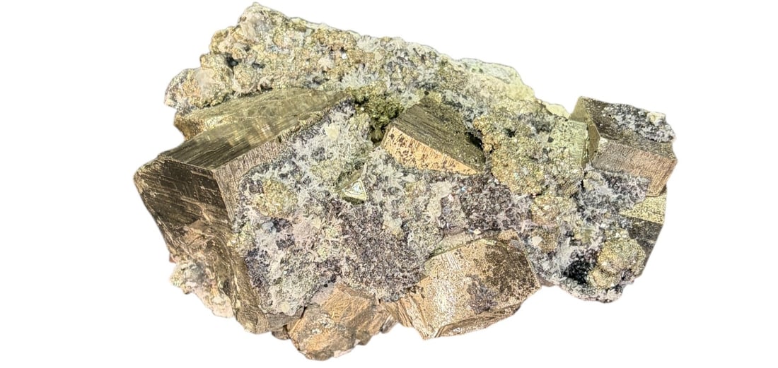 LARGE SQUARE PYRITE WITH QUARTZ - 4