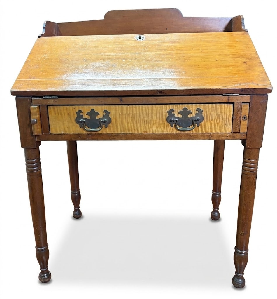 CIRCA 1780's AMERICAN CHERRY SLANT FRONT SECRETARY (1 of 8)