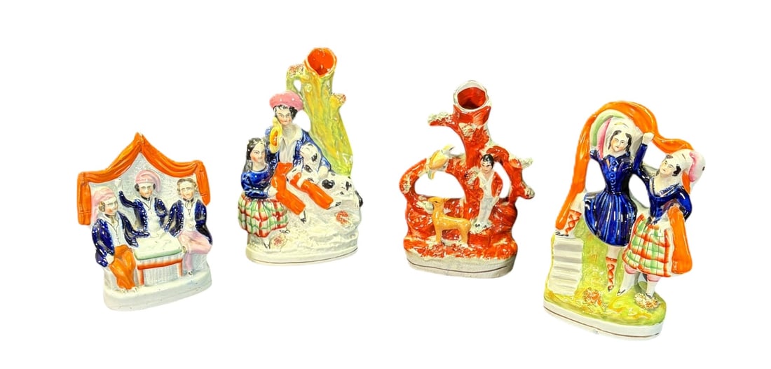 SET OF FOUR 19TH C. STAFFORDSHIRE FIGURINES (1 of 5)