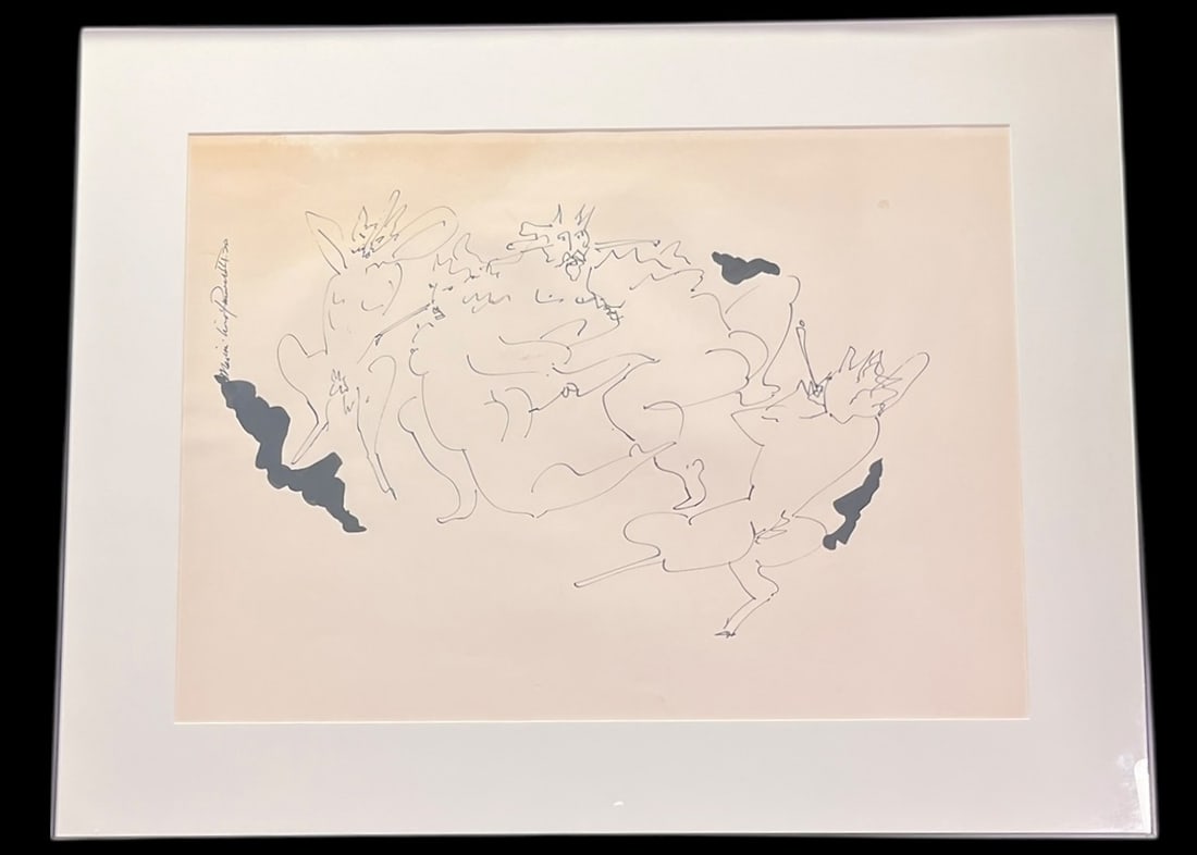 NUDE ILLUSTRATION SIGNED BY MAX L. PRUNEDA: NUDE ILLUSTRATION SIGNED BY MAX L. PRUNEDA. Height: 29 in. by Width: 37 in. by Depth: 1 IN.
