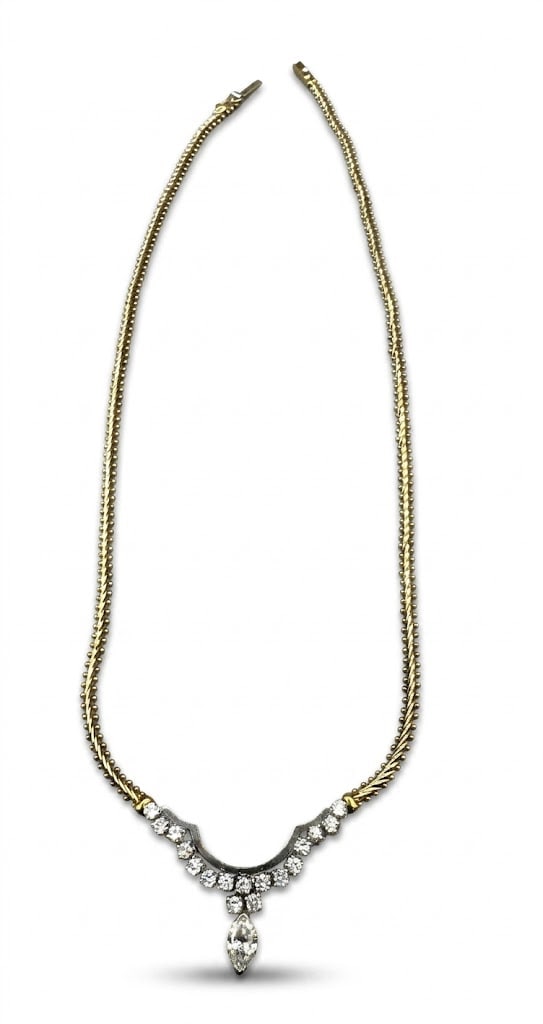 14KT ITALIAN GOLD & DIAMOND NECKLACE (1 of 5)