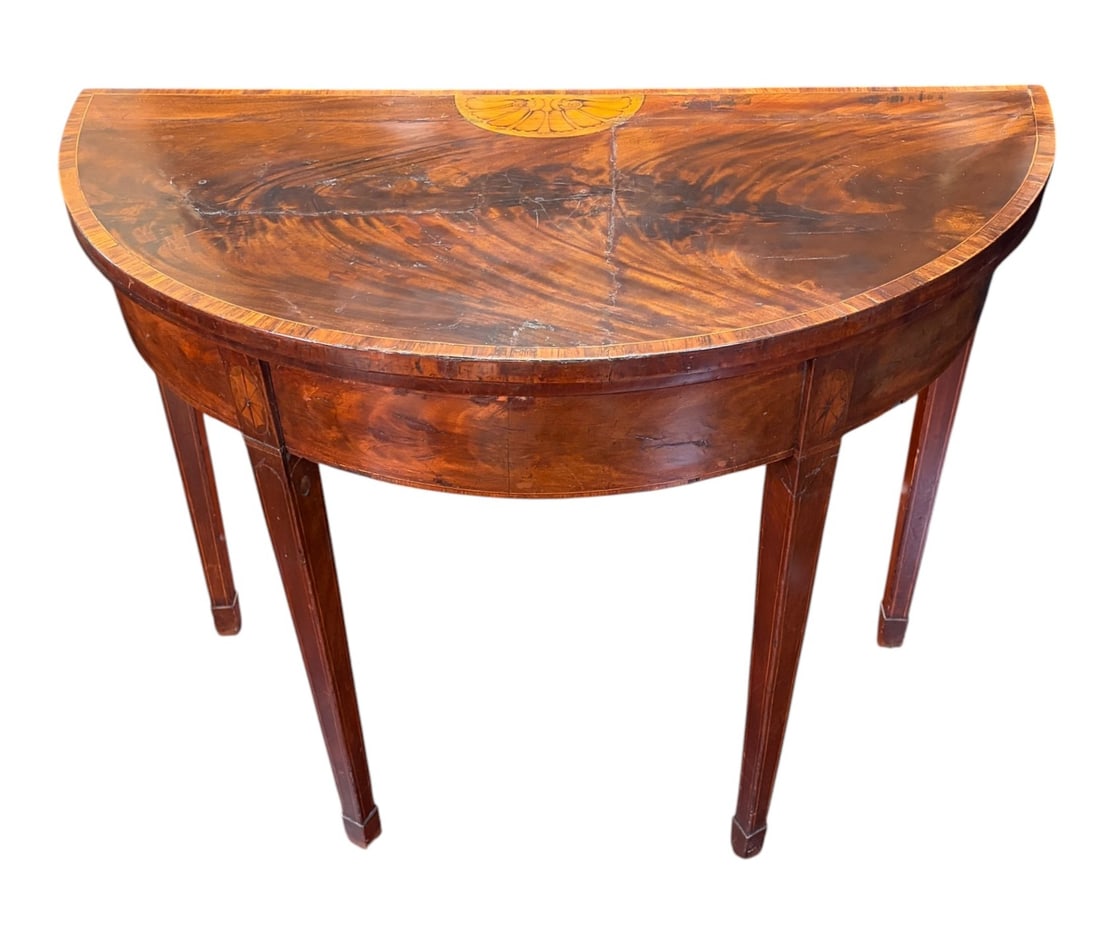 GEORGIAN DEMILUNE FLIP-TOP TABLE (1 of 7)