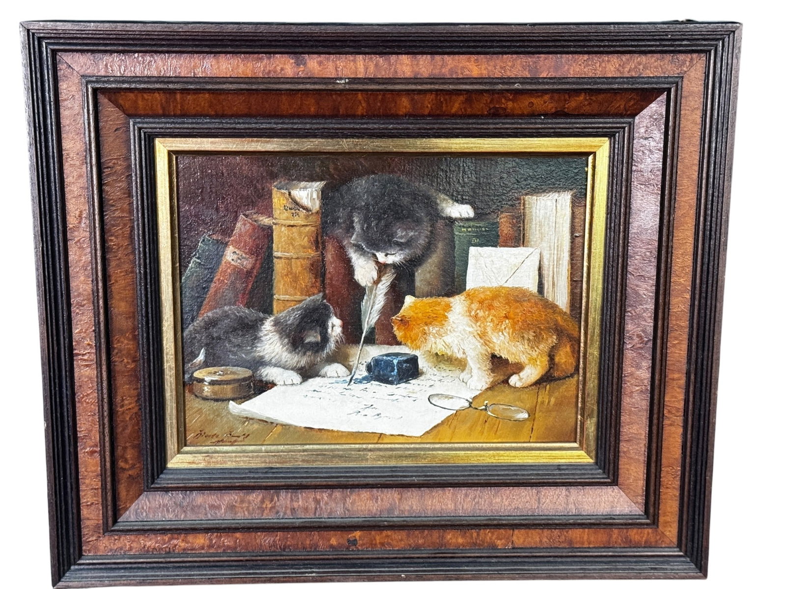 RUDOLF BIERLE "FELINE WONDER" OIL ON PANEL (1 of 2)