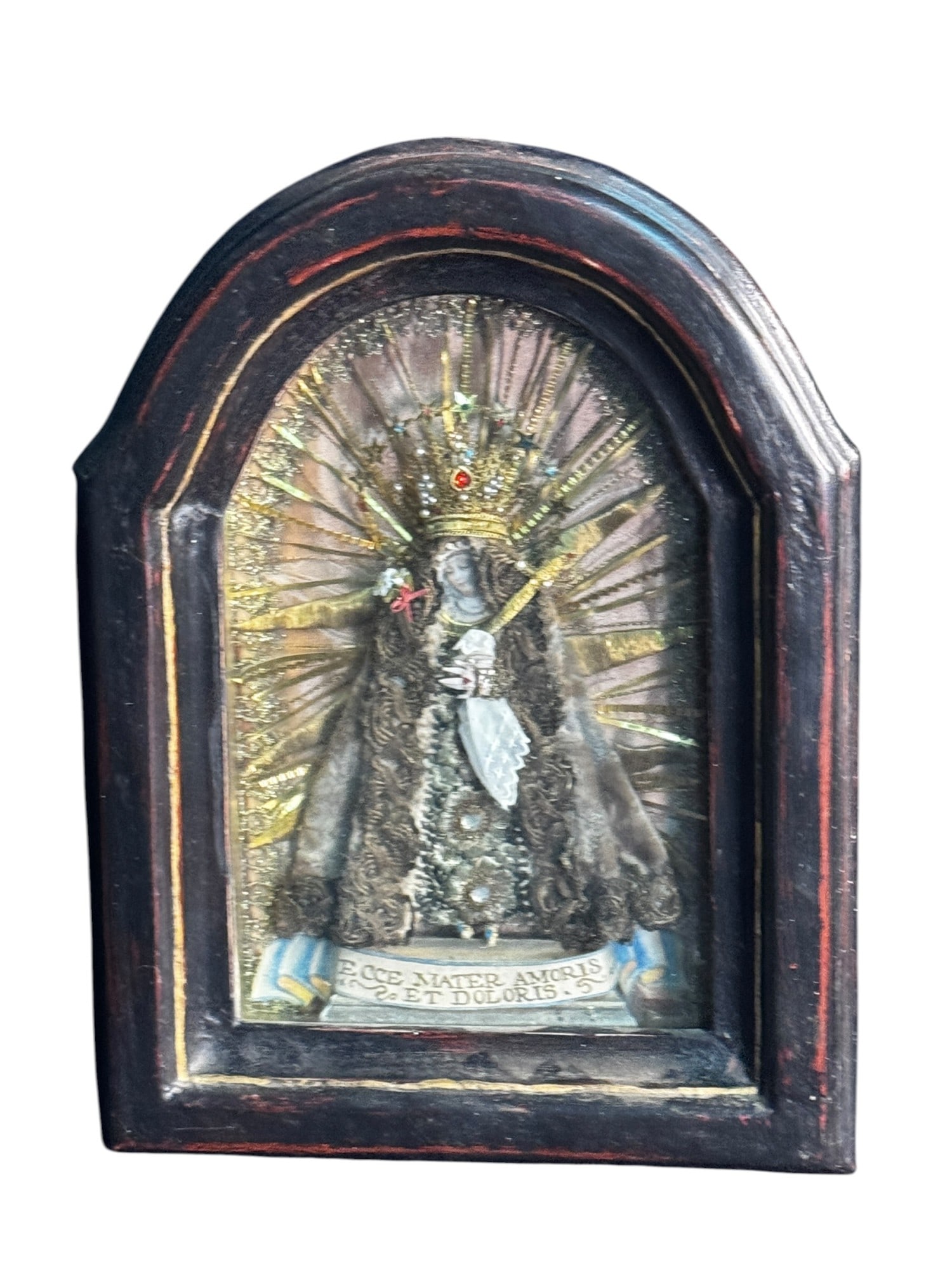 19TH C.MADONNA RELIQUIRY: 19TH C.MADONNA RELIQUIRY Height: 13 in. by Width: 10