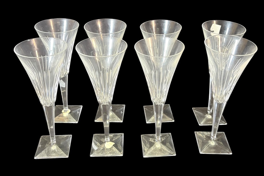 SET OF 8 WATERFORD CRYSTAL CHAMPAGNE GOBLETS (1 of 3)