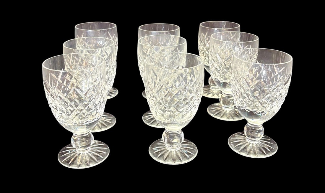 SET OF 9 TYRONE CRYSTAL CUT GLASSES (1 of 3)