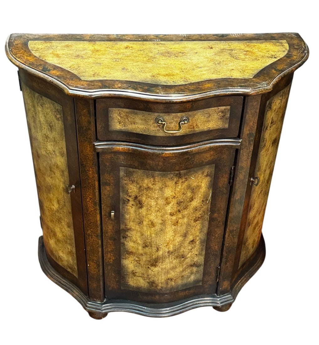 SMALL PAINTED CREDENZA: SMALL PAINTED CREDENZA Height: 34 in. by Width: 34