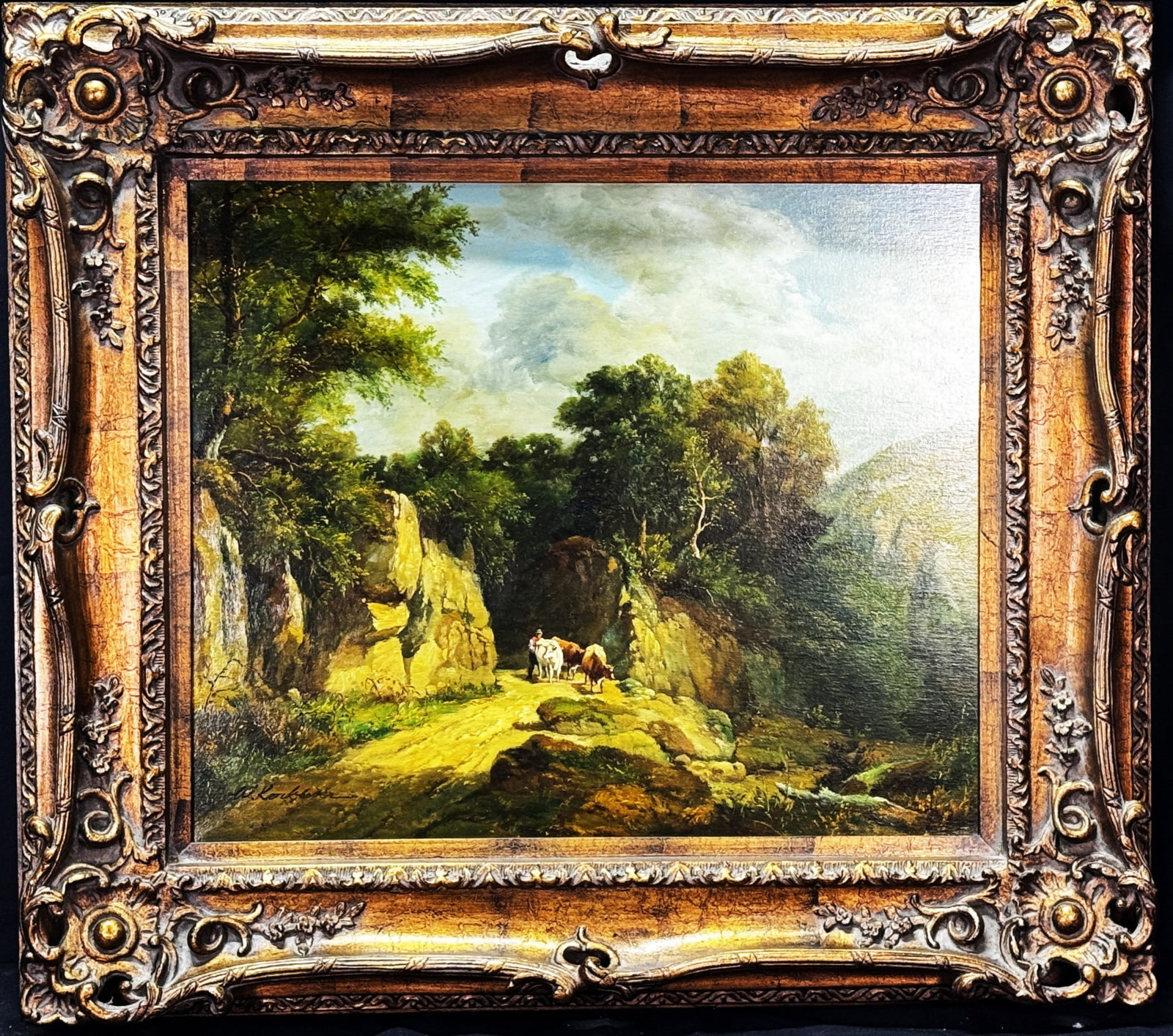ITALIAN LANDSCAPE OIL ON CANVAS: ITALIAN LANDSCAPE OIL ON CANVAS. Height: 30 in. by Width: 34