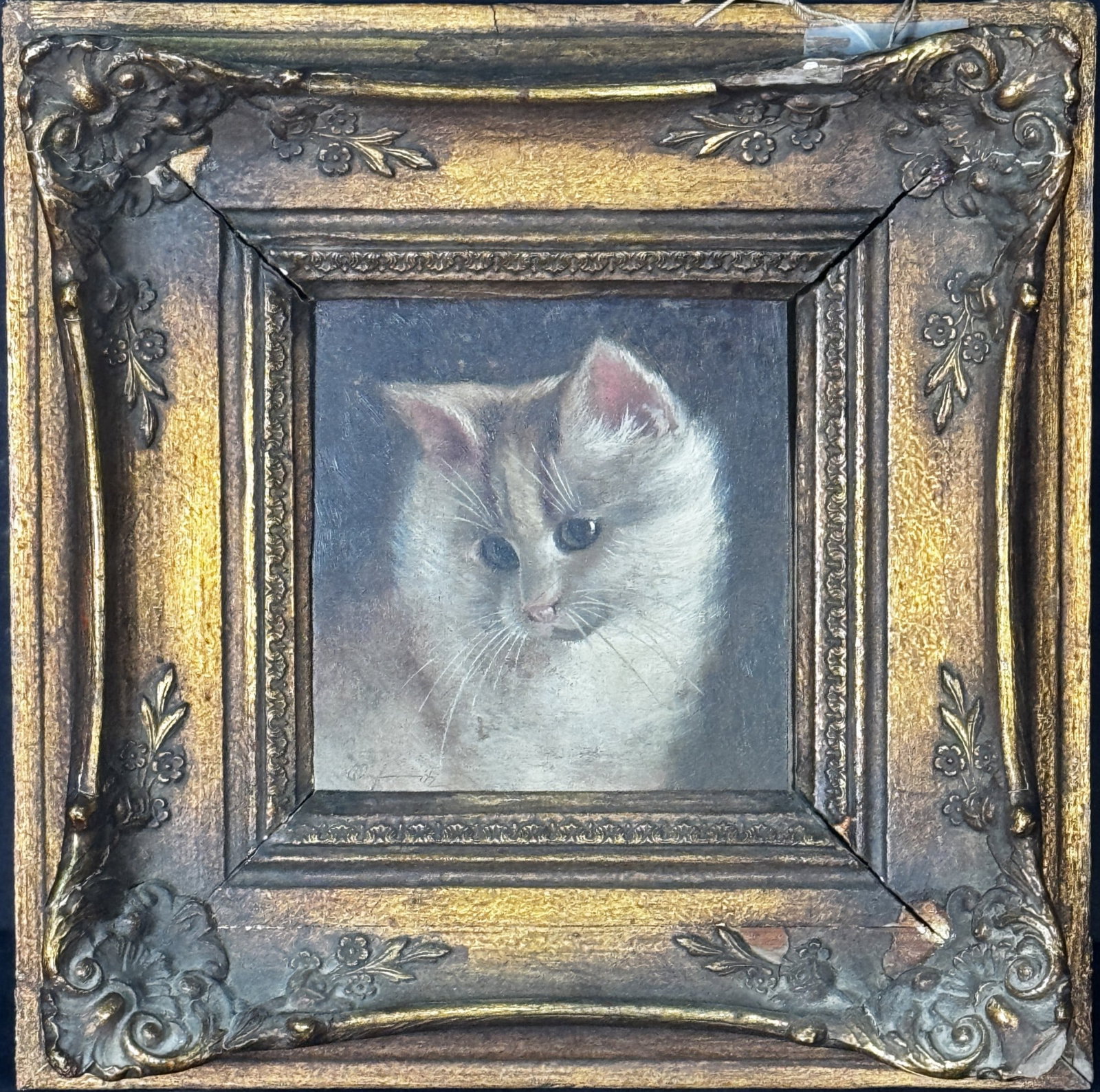 OIL ON PANEL OF A CAT (1 of 2)