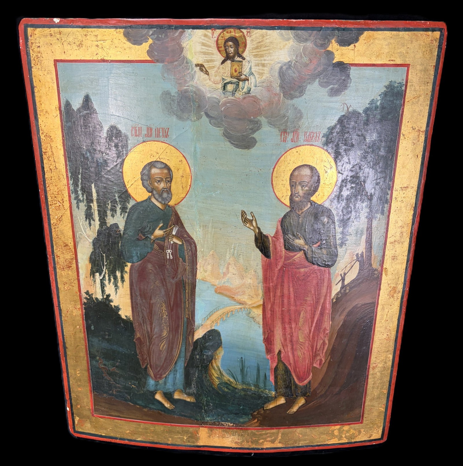 ANTIQUE SAINTS & CHRIST ICON (1 of 7)