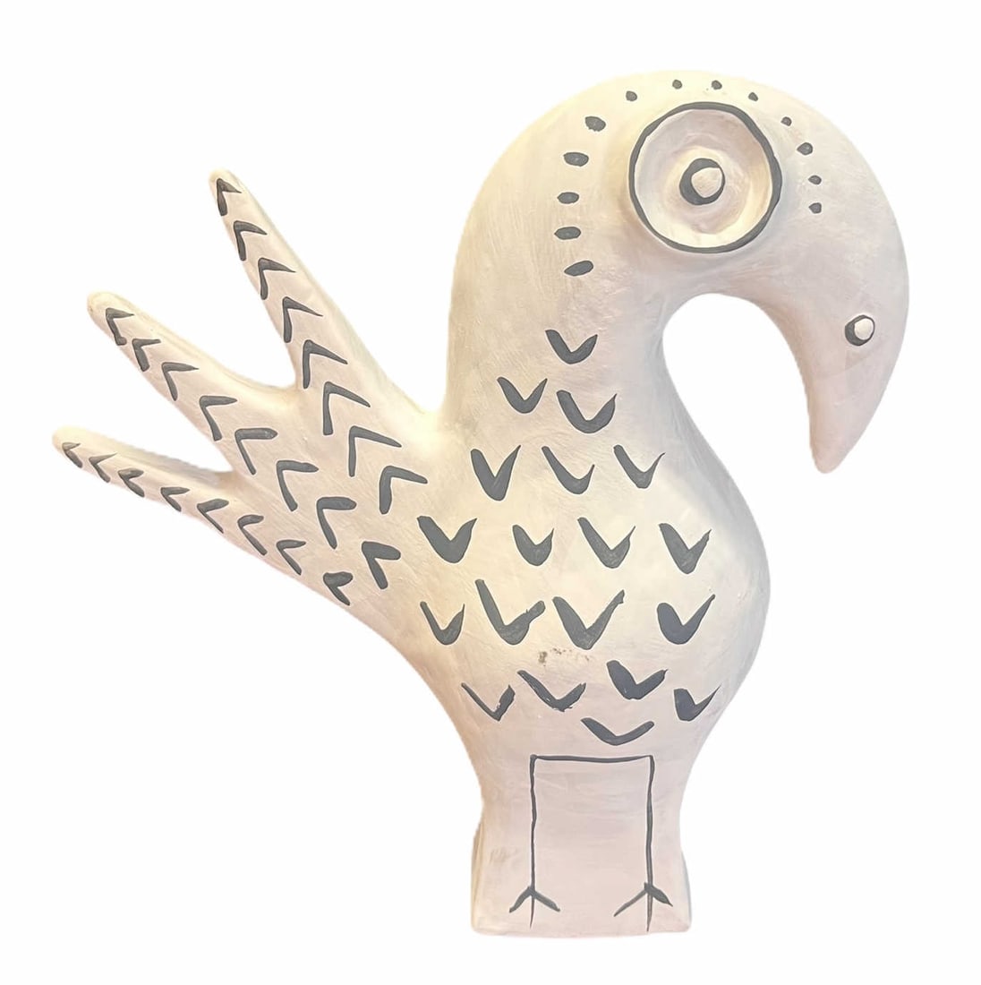 PICASSO STYLE ART POTTERY PEACOCK - 2