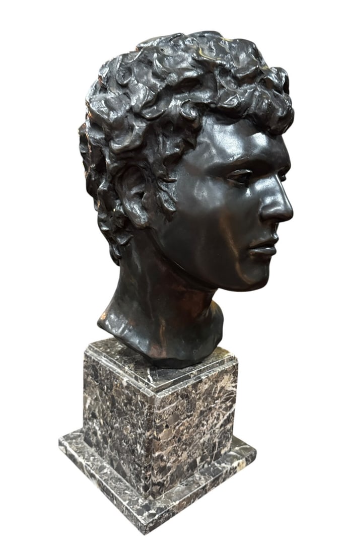 BRONZE BUST OF JACKSON HICKS: BRONZE BUST OF JACKSON HICKS. Height: 16 in. by Width: 8