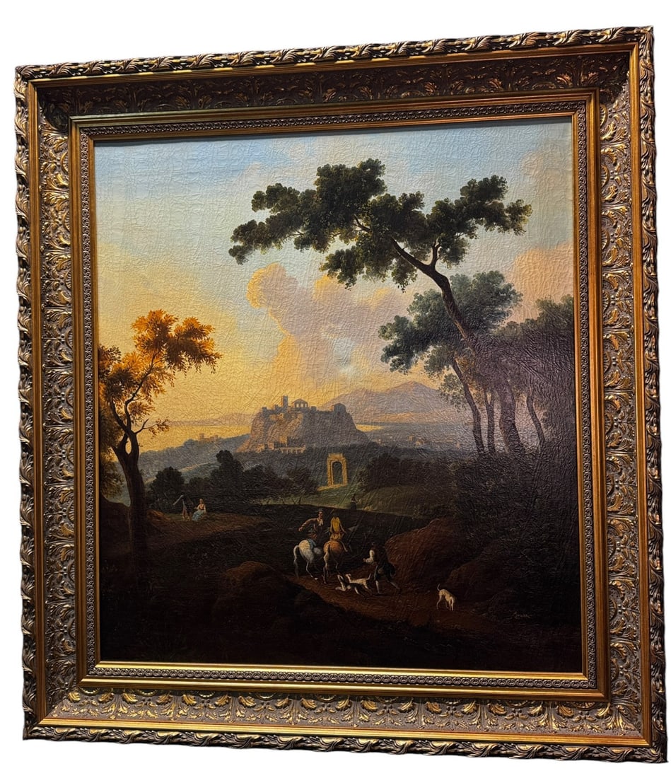LARGE VINTAGE ITALIAN LANDSCAPE, OIL ON CANVAS (1 of 4)