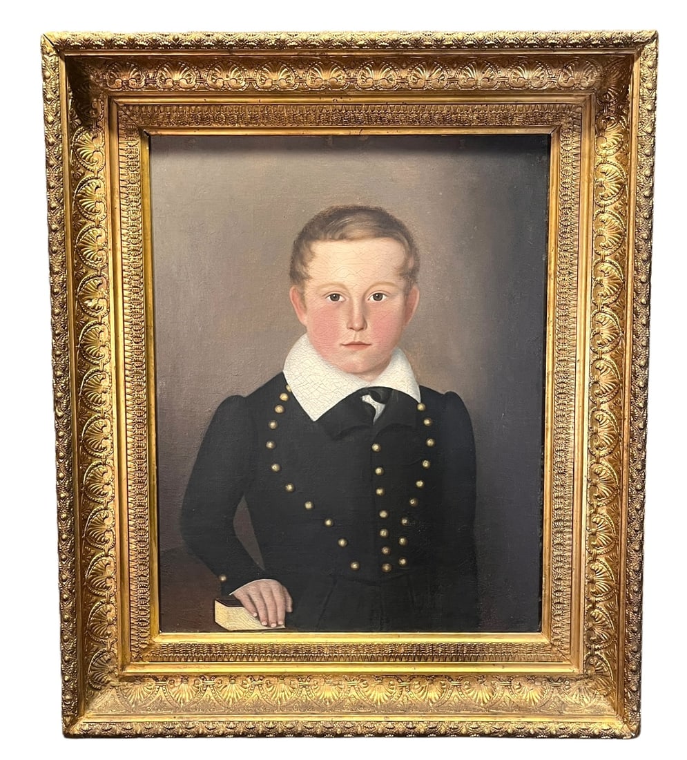 19th CENTURY AMERICAN PORTRAIT OIL ON CANVAS (1 of 4)