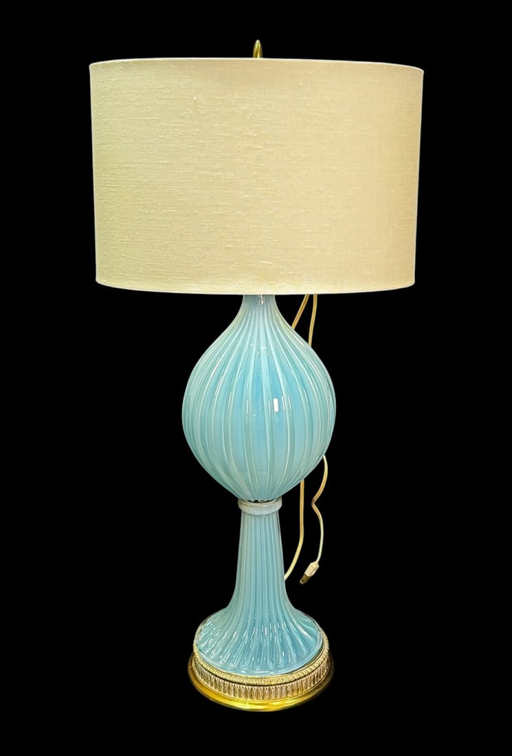 MURANO GLASS BLUE LAMP (1 of 3)