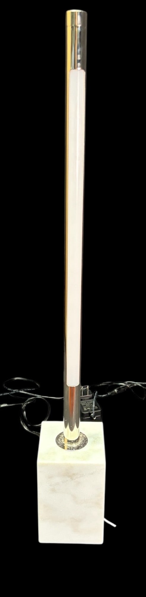 CONTEMPORARY METAL AND WHITE MARBLE LAMP (1 of 3)