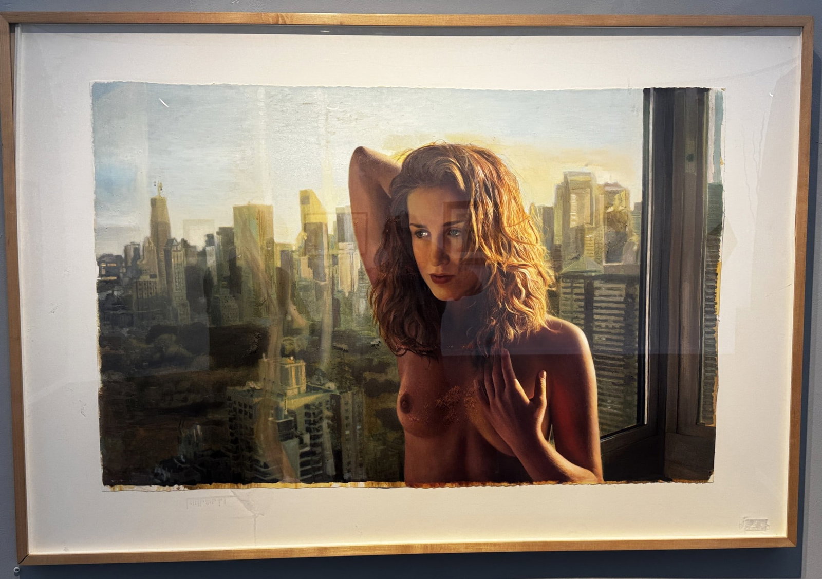 YIGAL OZERI FEMALE NUDE NYC OIL ON CANVAS, 2002: YIGAL OZERI FEMALE NUDE NYC OIL ON CANVAS, 2002. Height: 48 in. by Width: 30 in.