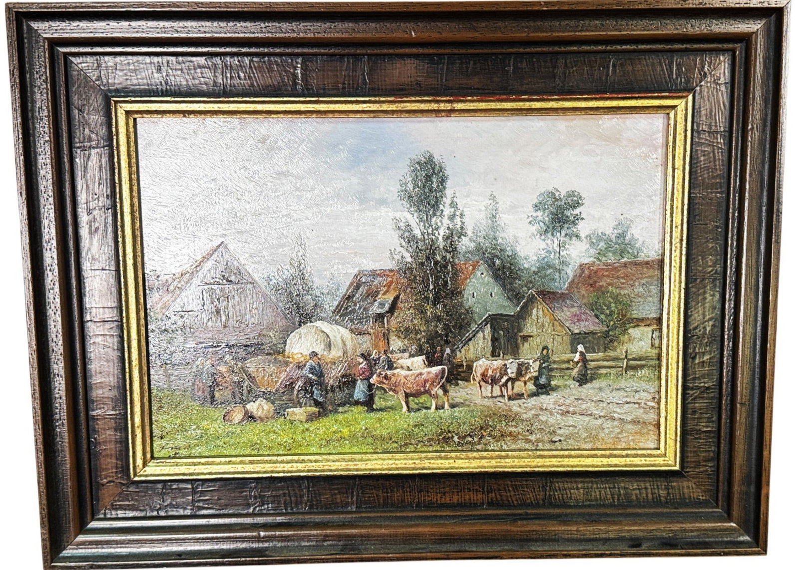 FARMYARD BY RUDOLF BIERLE OIL ON PANEL (1 of 2)