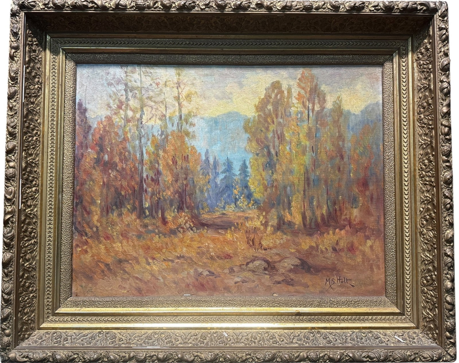M. HOLT LANDSCAPE OIL ON CANVAS PAINTING (1 of 3)