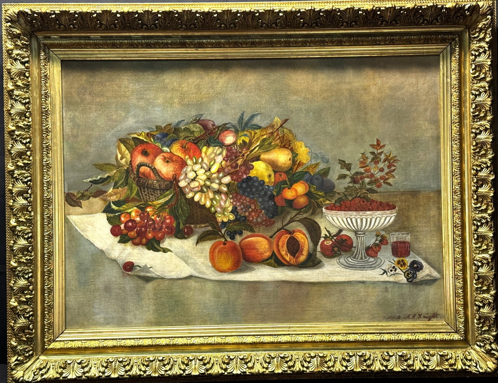 19th CENTURY STILL LIFE WITH FRUIT OIL ON CANVAS (1 of 6)