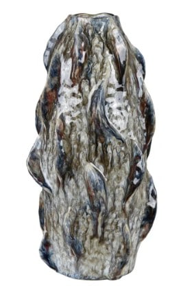 FAUX BOIS STYLE VASE: FAUX BOIS STYLE VASE. Height: 14 in. by Width: 7 in.